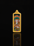 Eight Great Guardian Deities · Dharma Protector Series | Vairocana Golden Horizontal Thangka for Personal Use, Purely Hand-Painted with Mineral Pigments, Tibetan Root Deity of Luminous Wisdom