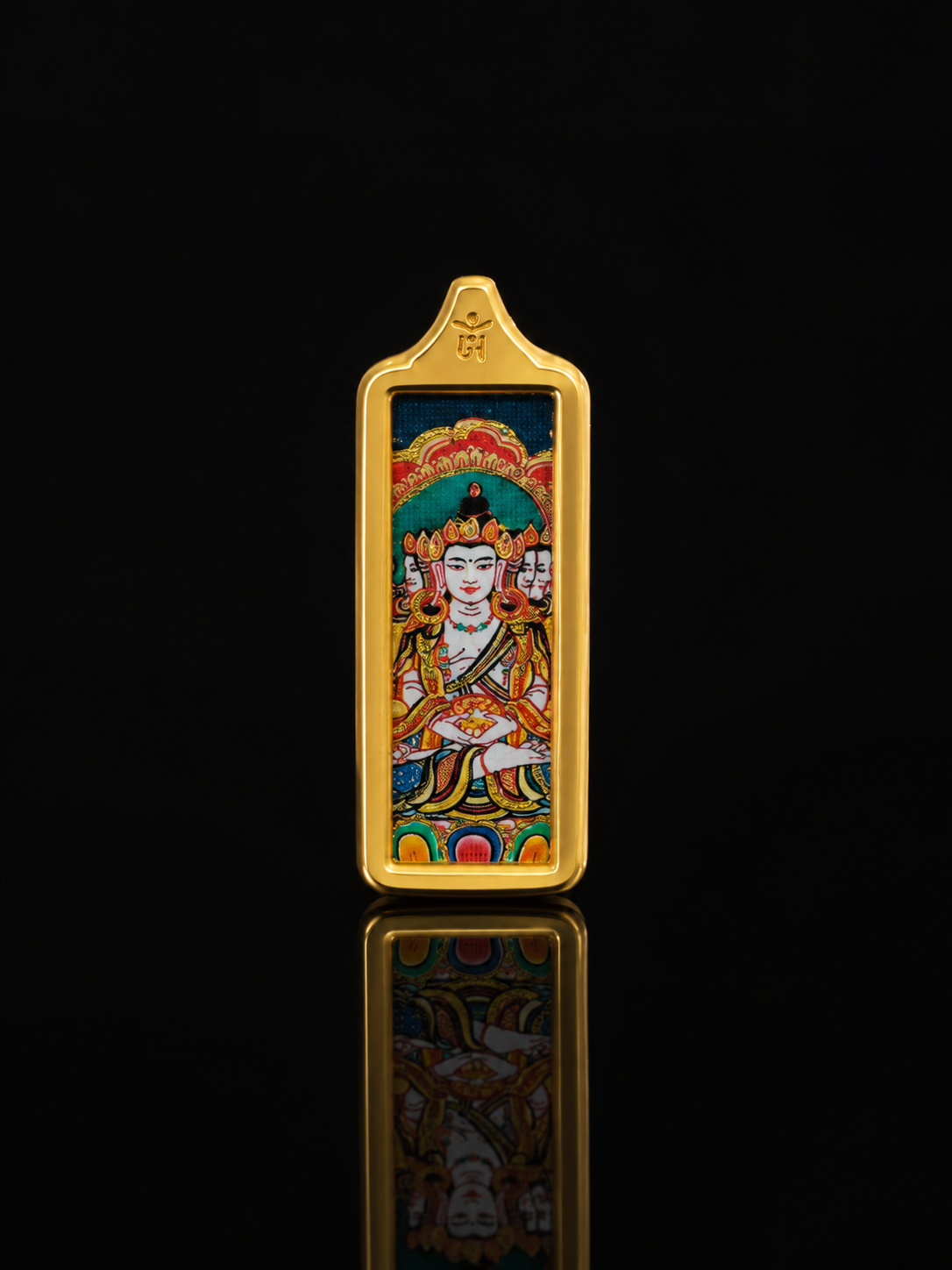 Eight Great Guardian Deities · Dharma Protector Series | Vairocana Golden Horizontal Thangka for Personal Use, Purely Hand-Painted with Mineral Pigments, Tibetan Root Deity of Luminous Wisdom