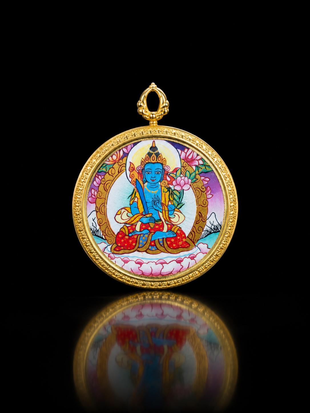 Akasagarbha Portable Thangka, Ox & Tiger Zodiac Guardian｜虚空藏菩萨随身唐卡
