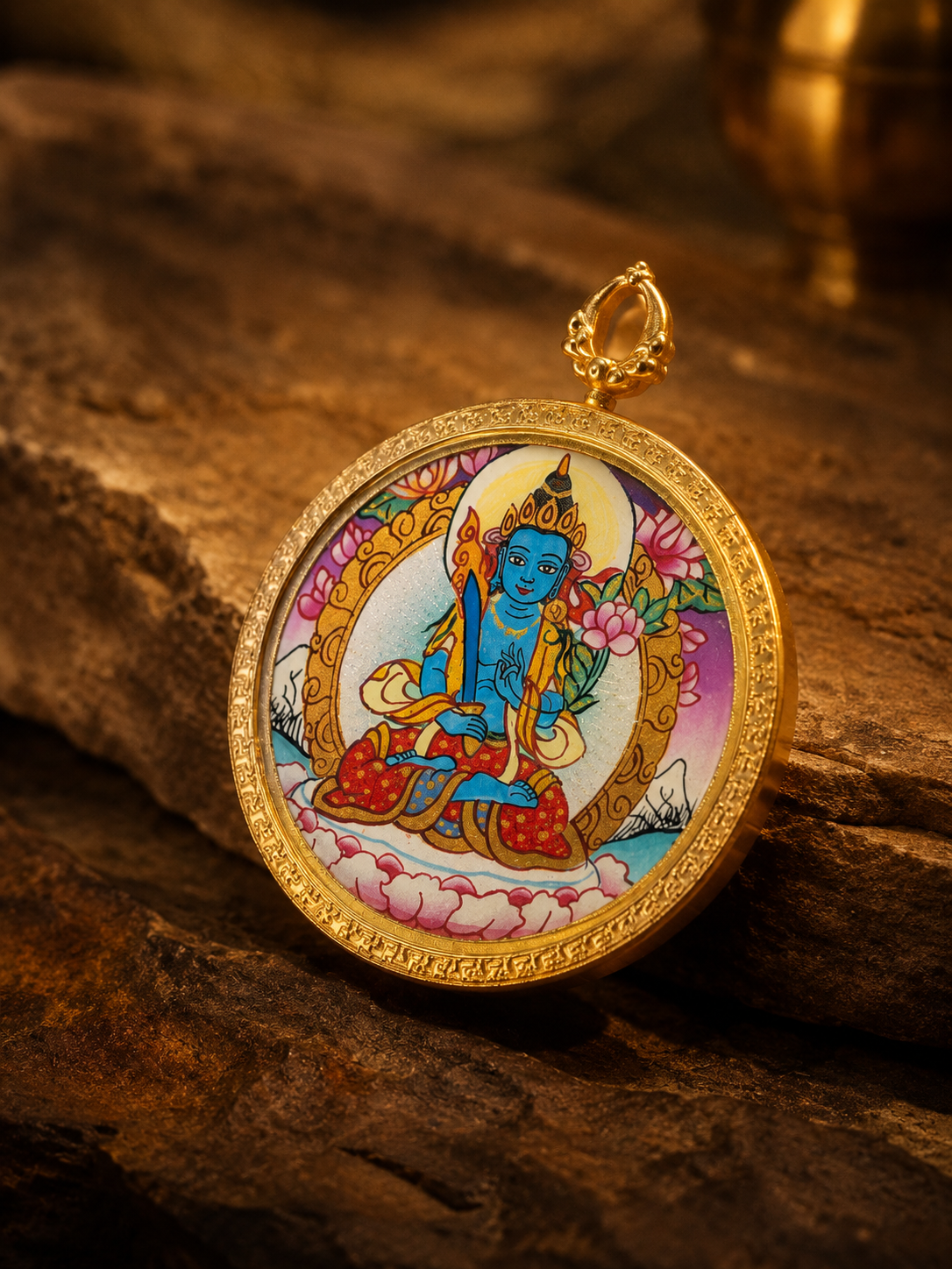 Akasagarbha Portable Thangka, Ox & Tiger Zodiac Guardian｜虚空藏菩萨随身唐卡