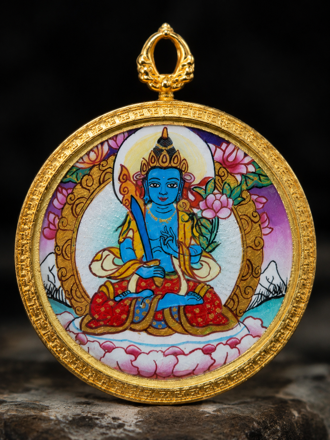 Akasagarbha Portable Thangka, Ox & Tiger Zodiac Guardian｜虚空藏菩萨随身唐卡