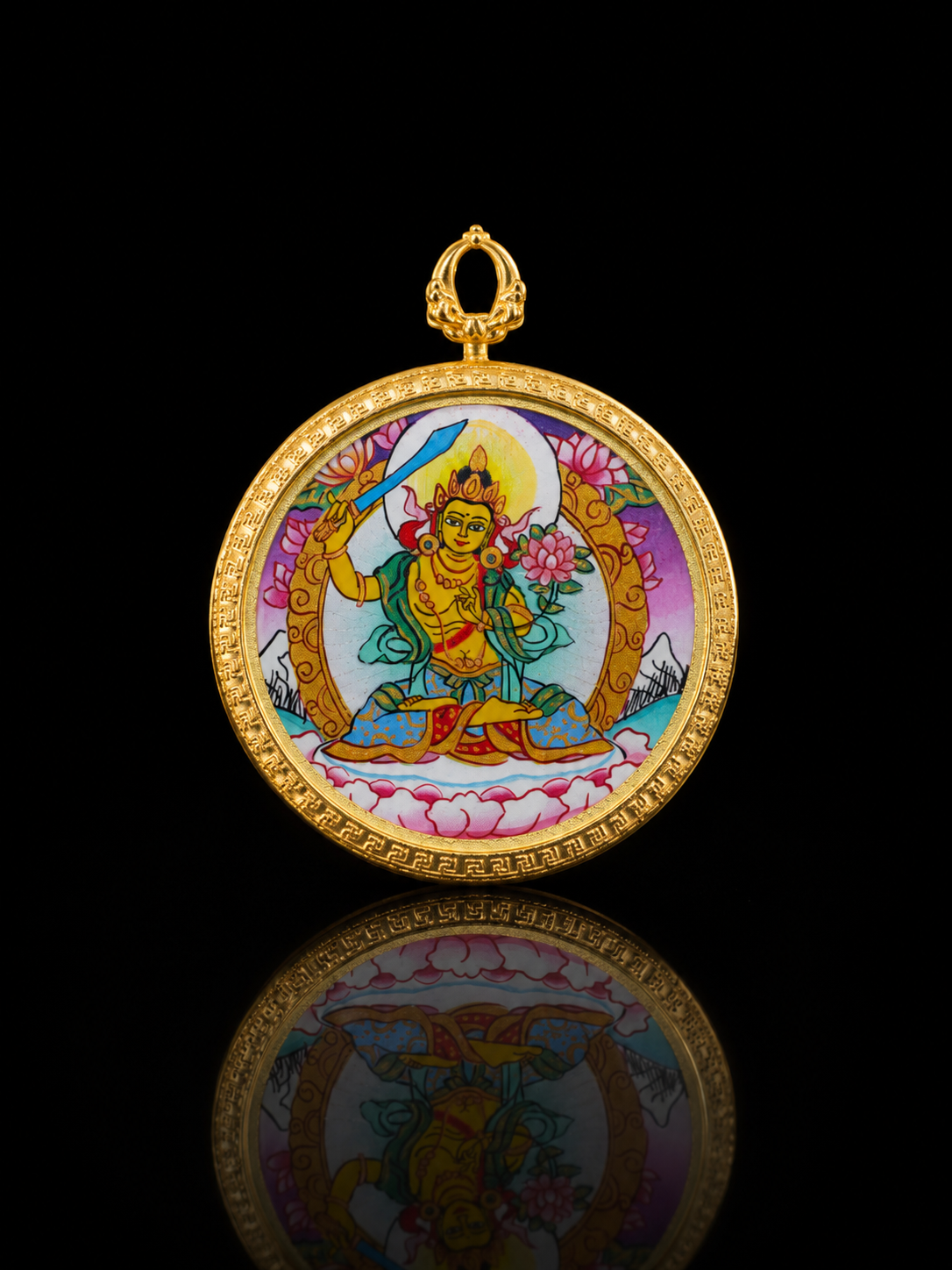 Manjushri Portable Thangka, Rabbit Zodiac Guardian｜文殊菩萨兔本命唐卡