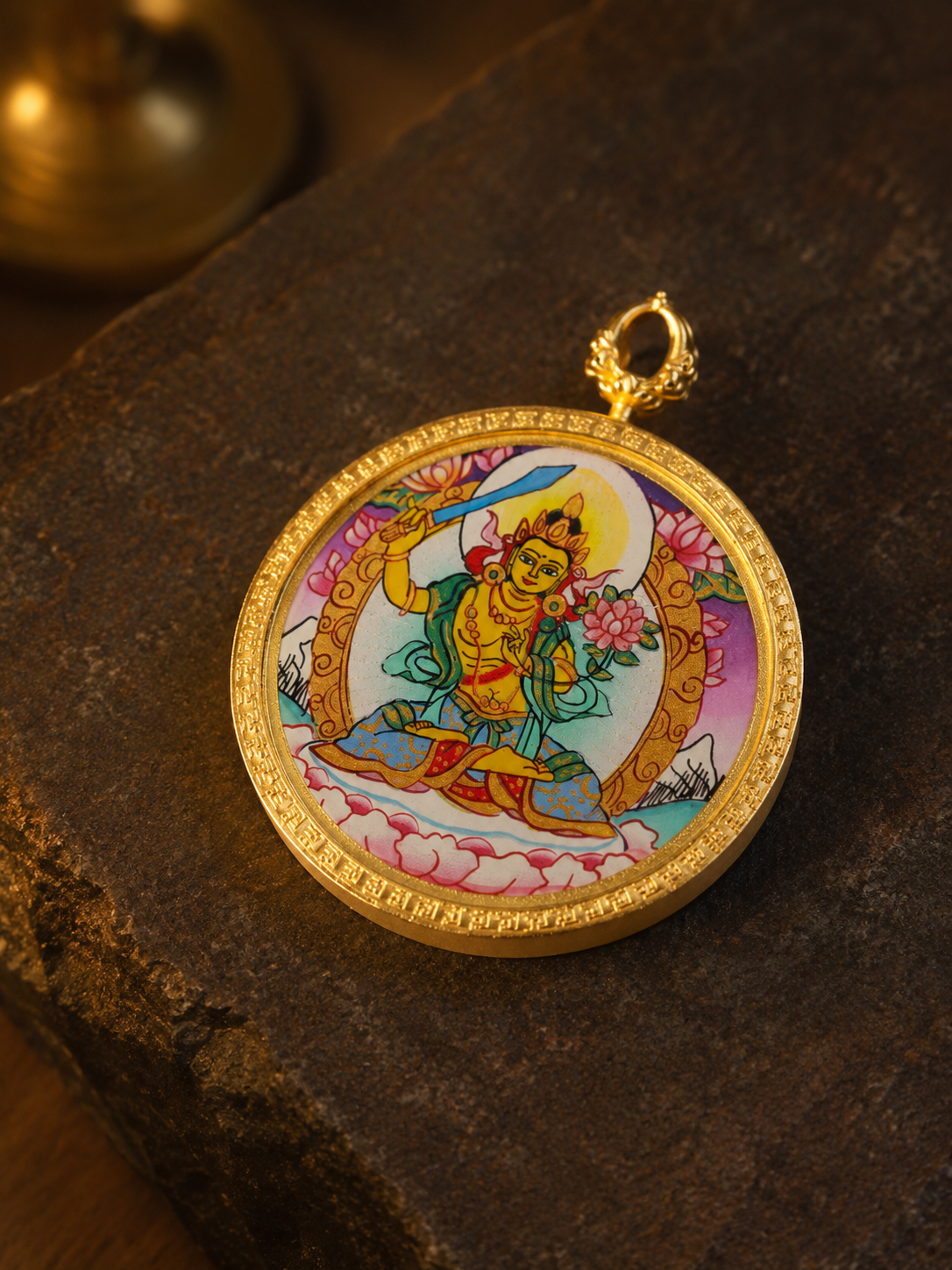Manjushri Portable Thangka, Rabbit Zodiac Guardian｜文殊菩萨兔本命唐卡