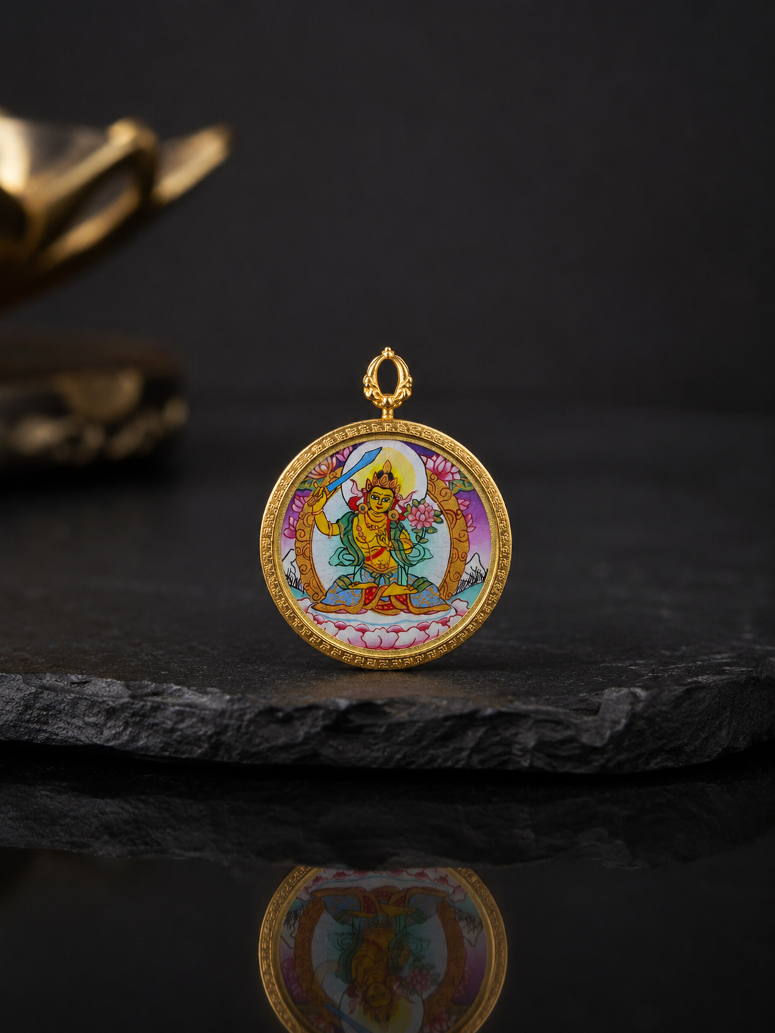 Manjushri Portable Thangka, Rabbit Zodiac Guardian｜文殊菩萨兔本命唐卡