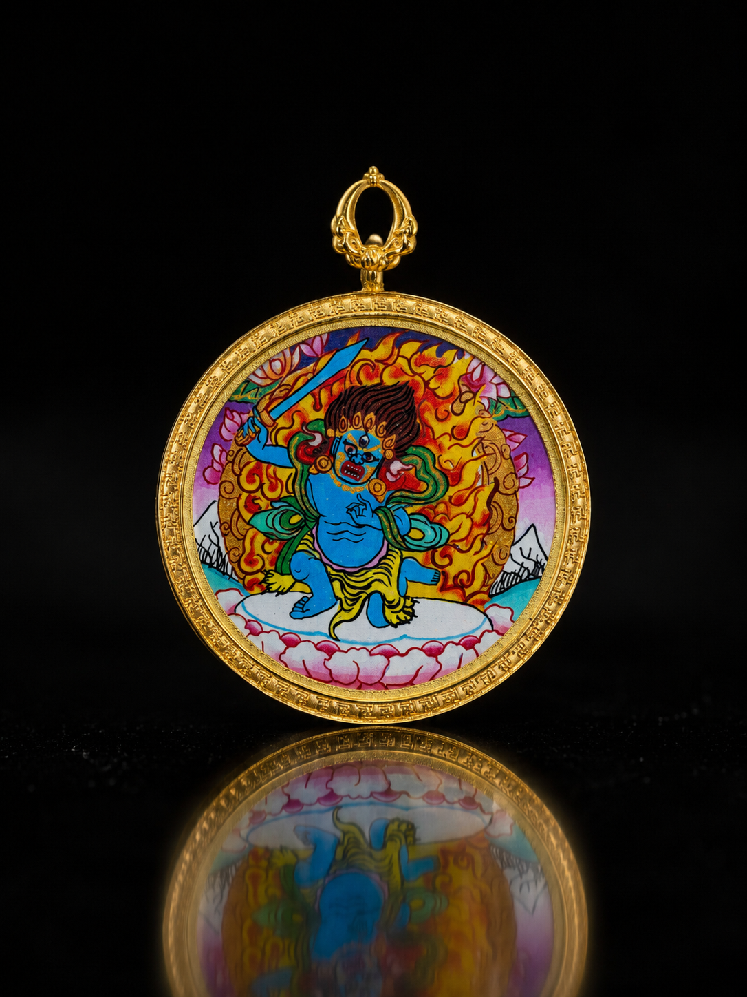 Acalanatha Portable Thangka, Rooster Zodiac Guardian｜不动明王随身唐卡