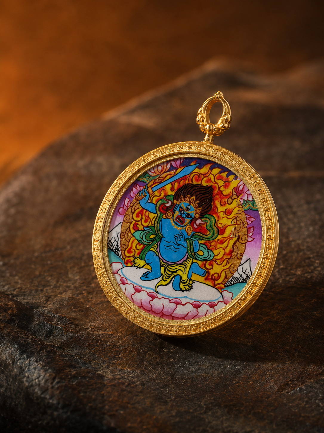 Acalanatha Portable Thangka, Rooster Zodiac Guardian｜不动明王随身唐卡