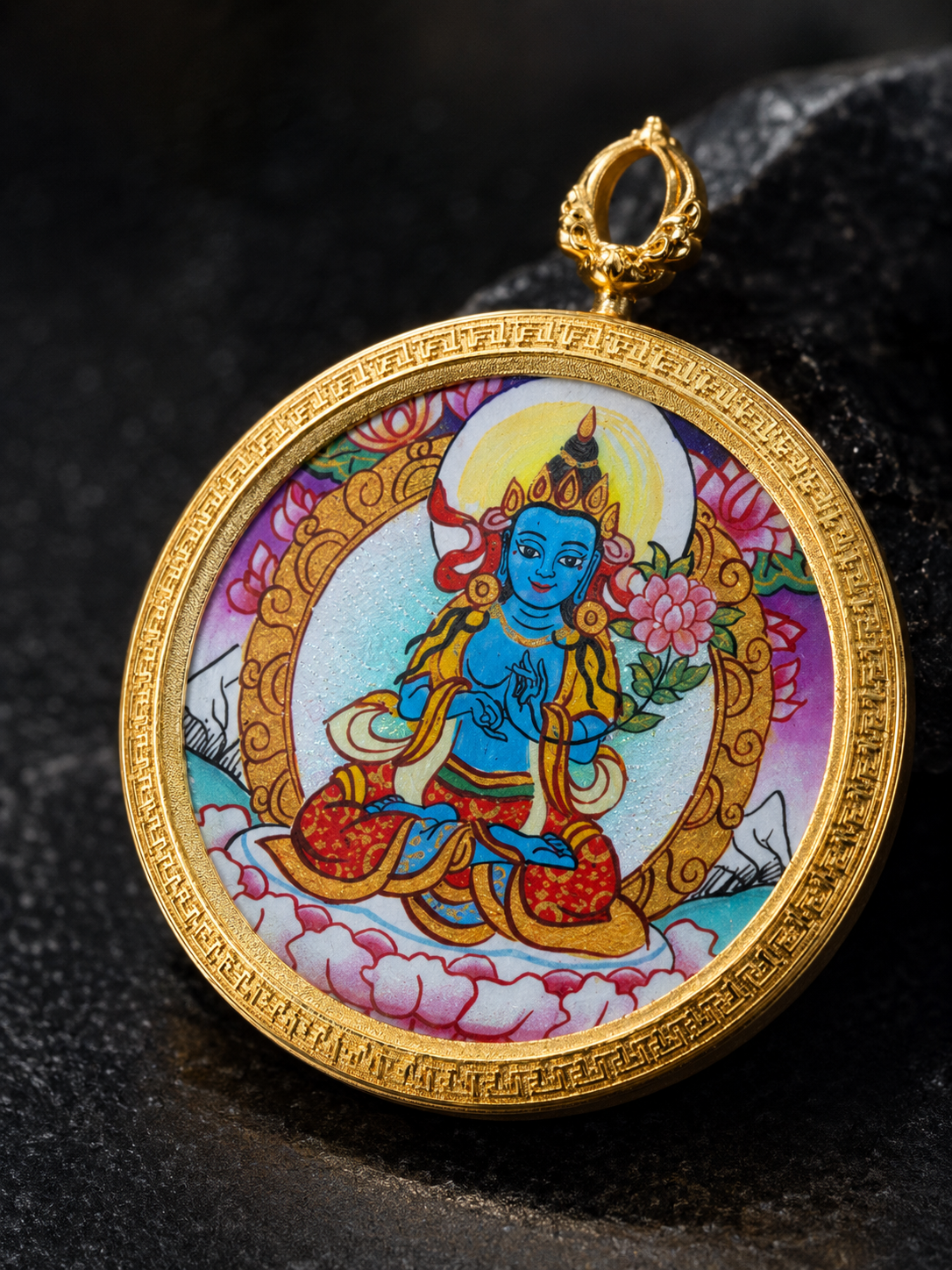 Mahasthamaprapta Portable Thangka, Rat Zodiac Guardian｜大势至菩萨鼠本命唐卡