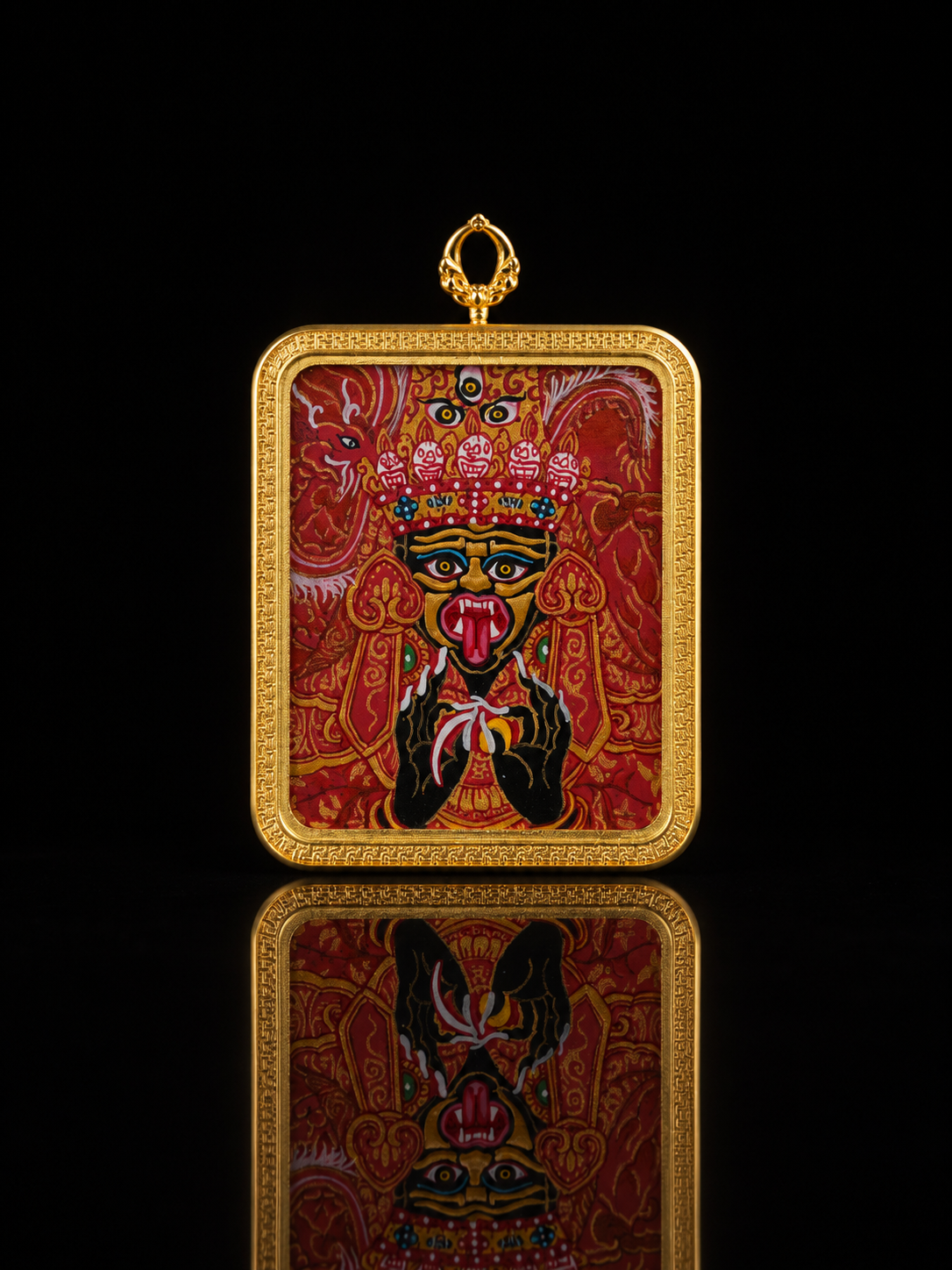 Zaki Lhamo 4x5cm Portable Thangka, Rooster Zodiac｜扎基拉姆随身唐卡