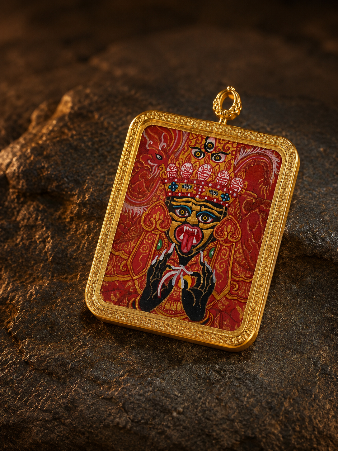 Zaki Lhamo 4x5cm Portable Thangka, Rooster Zodiac｜扎基拉姆随身唐卡