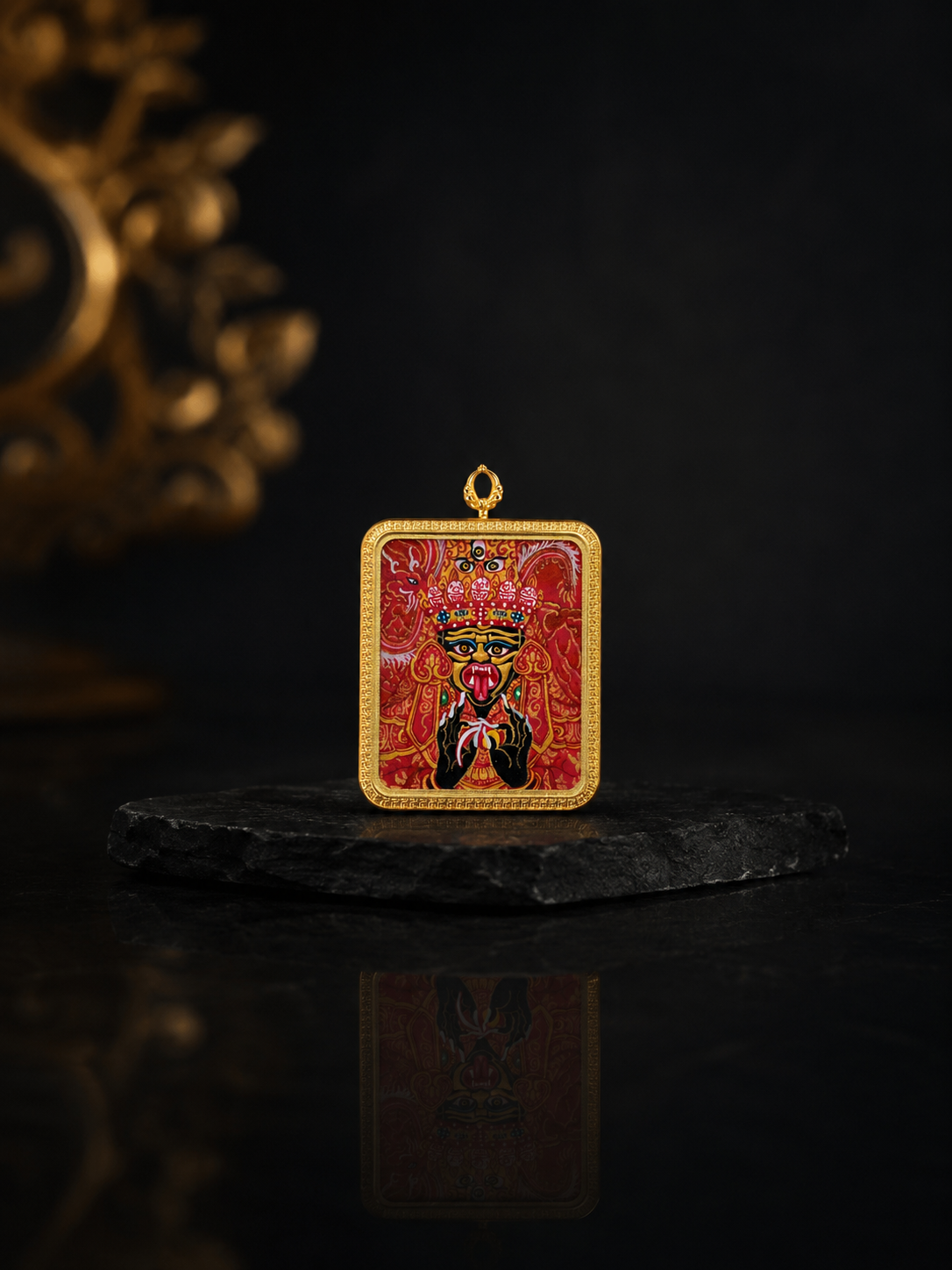 Zaki Lhamo 4x5cm Portable Thangka, Rooster Zodiac｜扎基拉姆随身唐卡