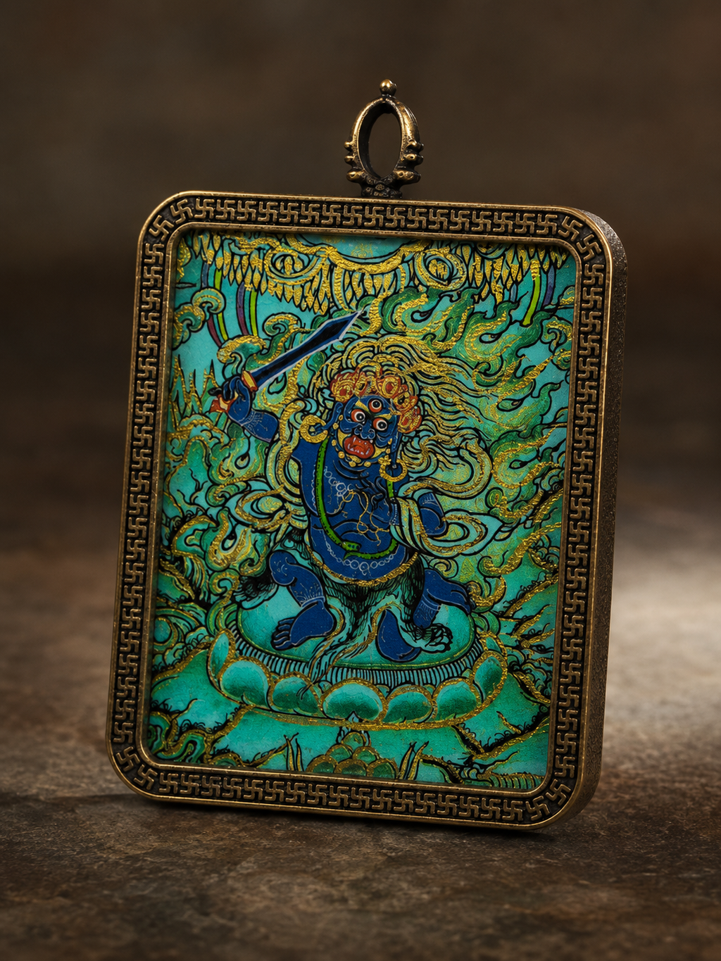 Acalanatha Thangka for Personal Carrying · Eight Guardian Deities Series