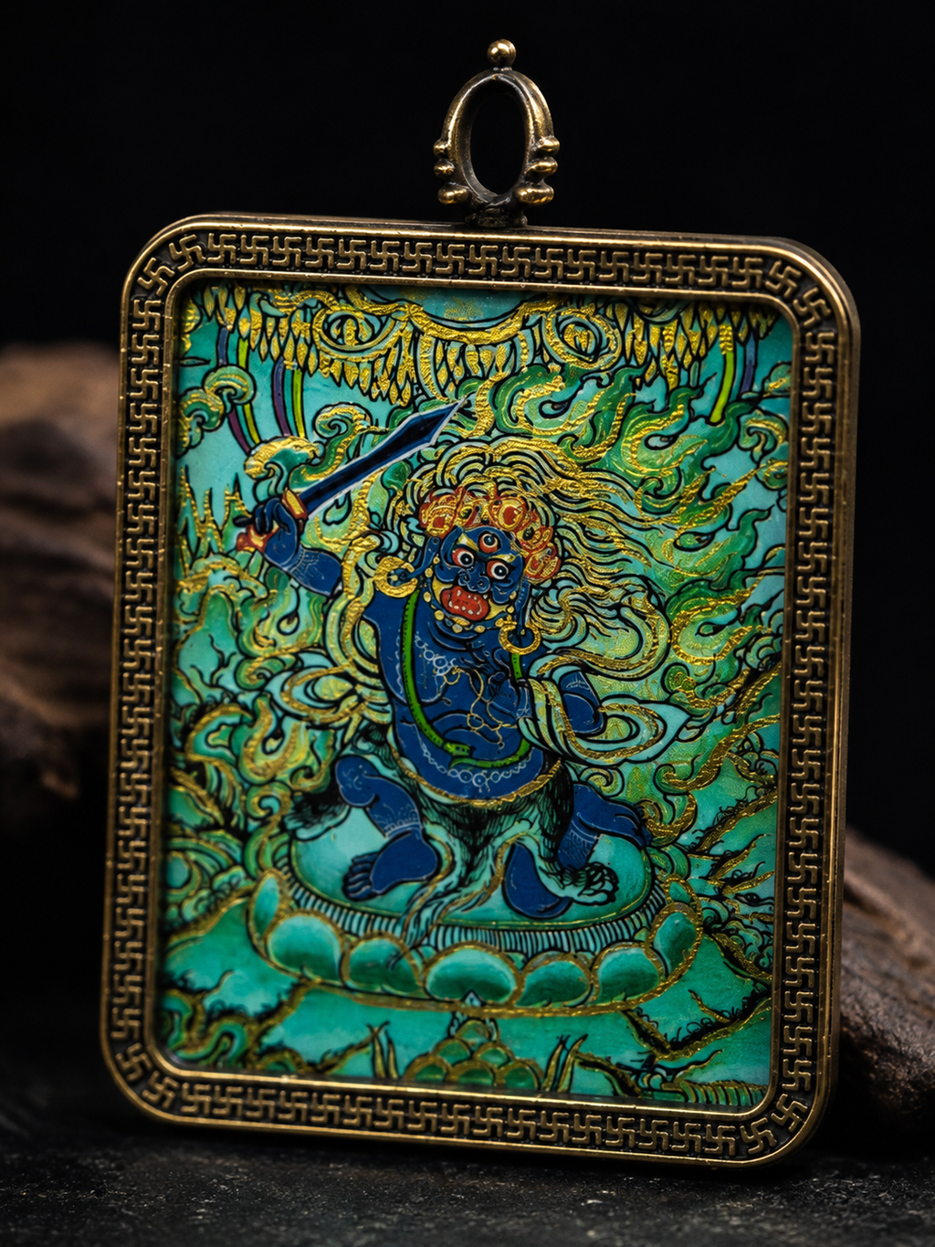 Acalanatha Thangka for Personal Carrying · Eight Guardian Deities Series