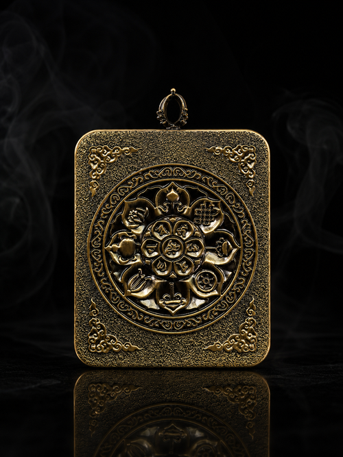 Amitabha Portable Thangka, Dog & Pig Zodiac Guardian, Style B｜阿弥陀佛随身唐卡