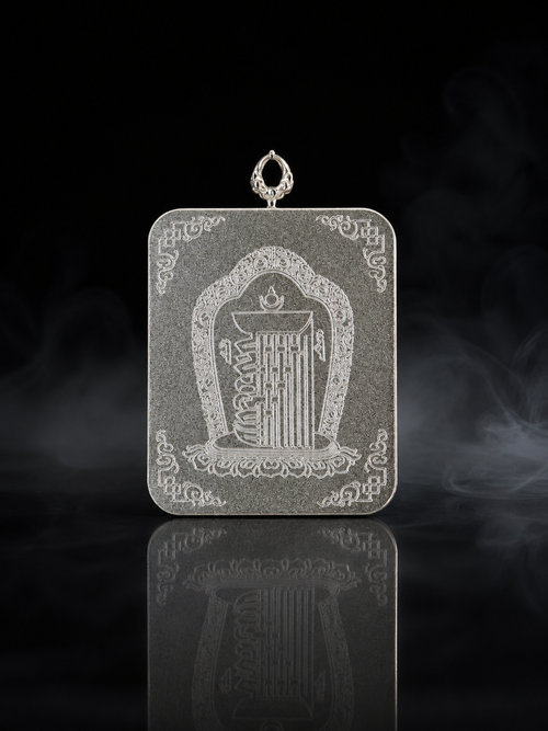Amitabha Silver-Frame Thangka, Dog & Pig Zodiac｜阿弥陀佛银边矩形唐卡