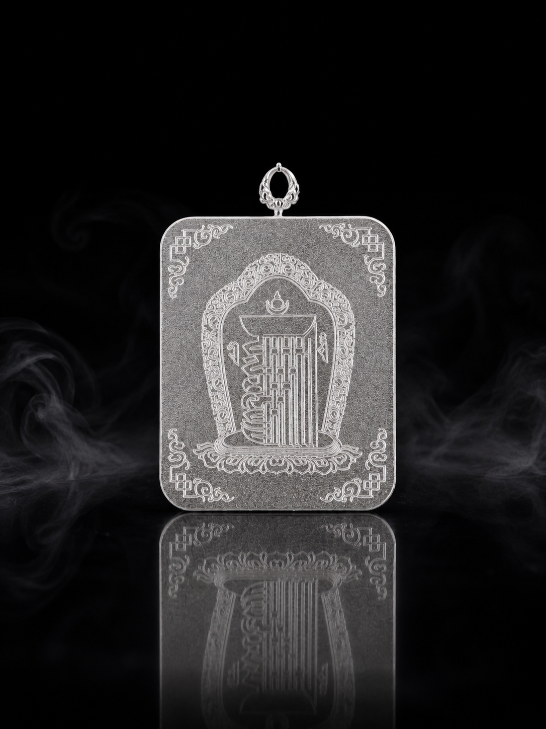 Vairocana Silver-Frame Thangka, Goat & Monkey Zodiac｜大日如来银边矩形唐卡