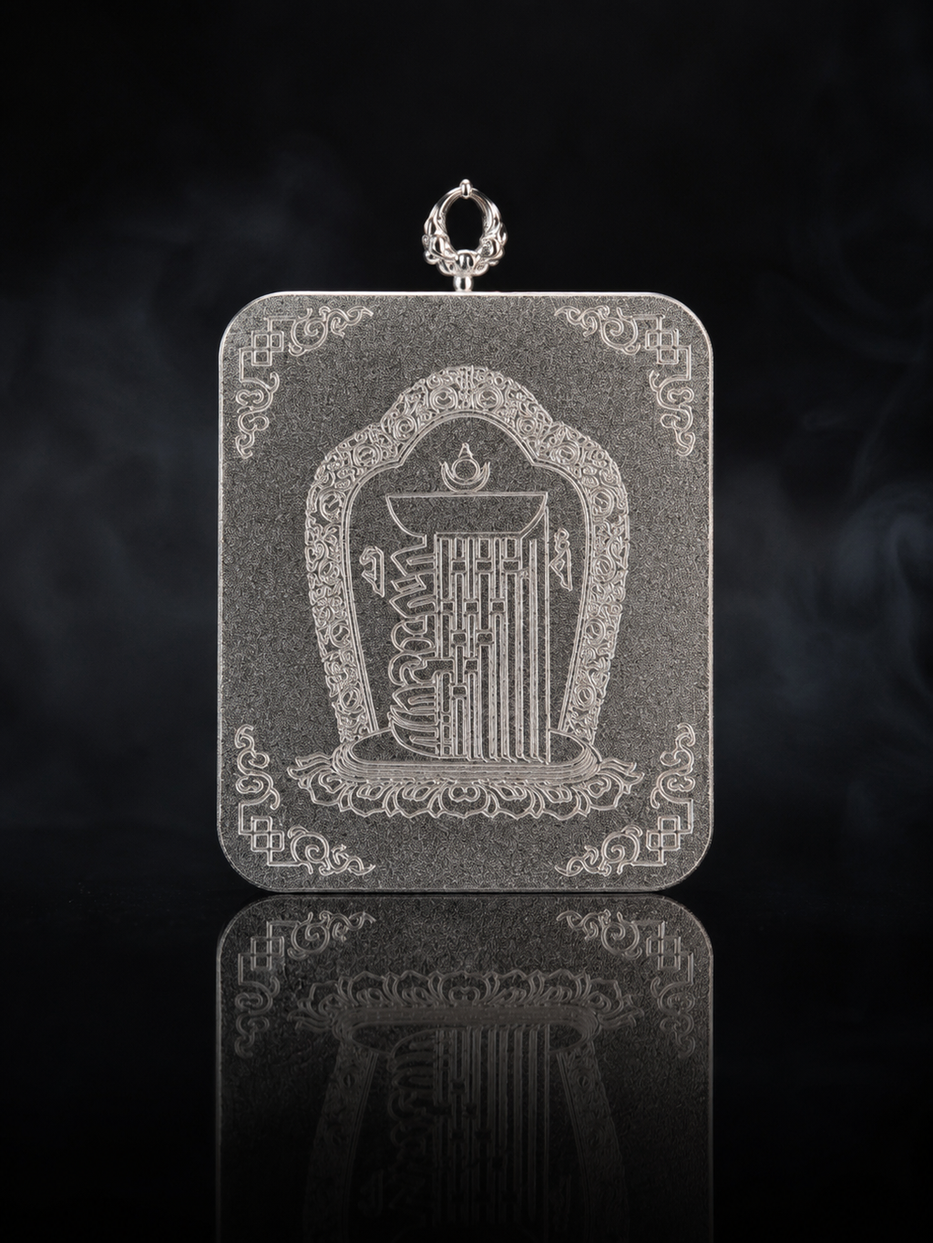 【Eight Guardian Deities Series】Black Jambhala Portable Thangka, Tibetan Pure Mineral Hand-painted, Tibetan Silver Frame