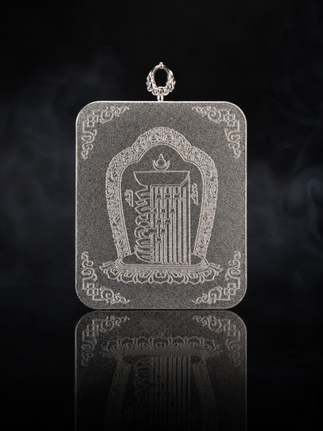 【Eight Guardian Deities Series】Black Jambhala Portable Thangka, Tibetan Pure Mineral Hand-painted, Tibetan Silver Frame
