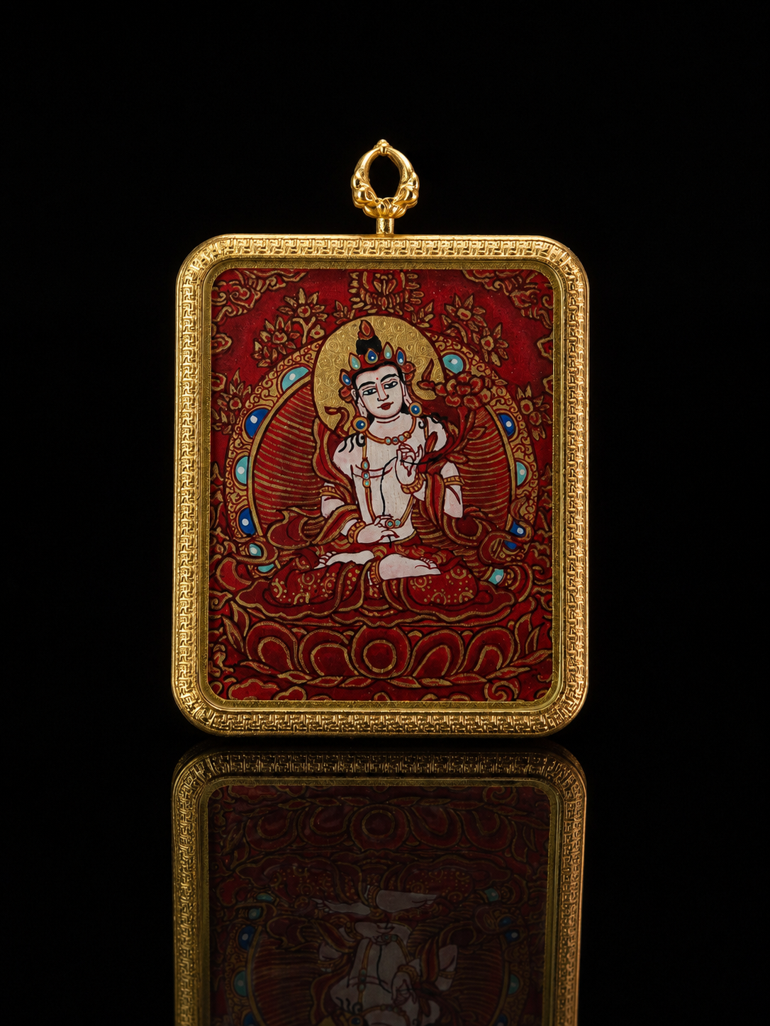 Akasagarbha & Green Tara Double-Sided Thangka, Ox & Tiger Zodiac｜虚空藏绿度母双面唐卡