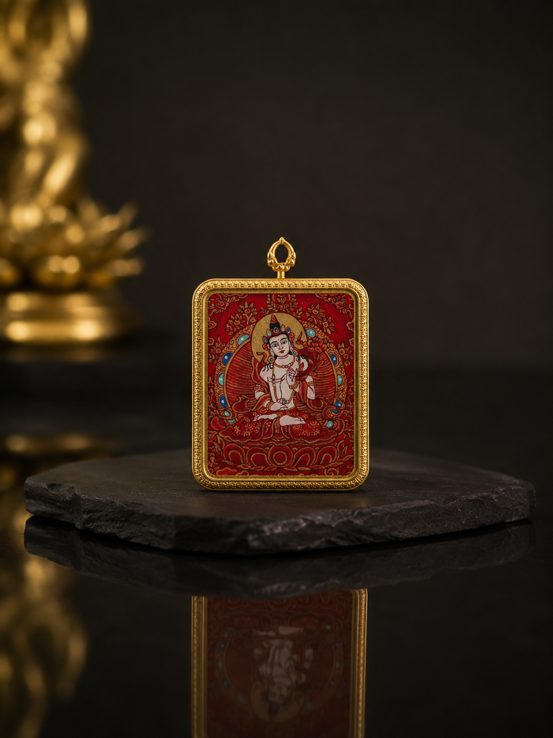 Akasagarbha & Green Tara Double-Sided Thangka, Ox & Tiger Zodiac｜虚空藏绿度母双面唐卡