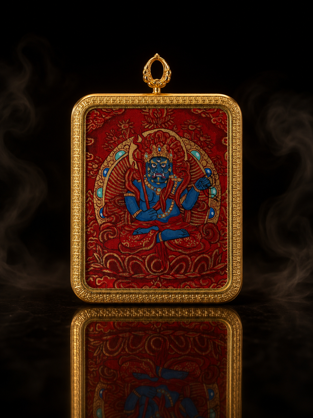 Acalanatha & Green Tara Double-Sided Thangka, Rooster Zodiac｜不动明王绿度母双面唐卡
