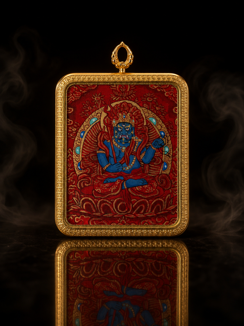 Acalanatha & Green Tara Double-Sided Thangka, Rooster Zodiac｜不动明王绿度母双面唐卡