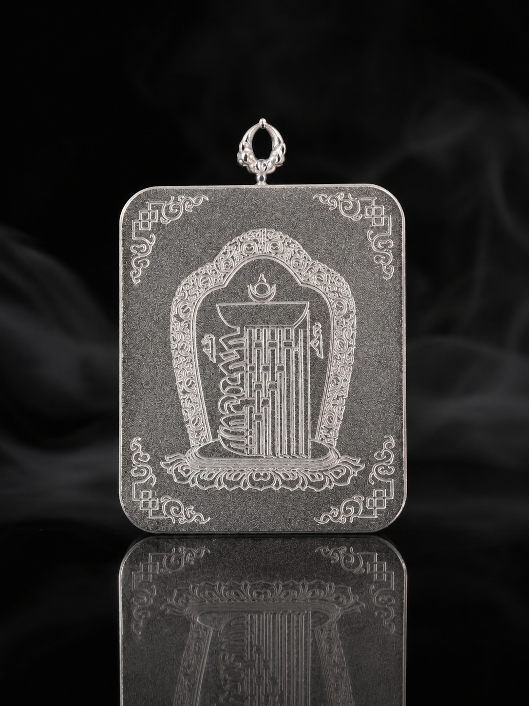 【Eight Great Protectors Series】Black Dzambhala Portable Thangka - Tibetan Pure Mineral Hand-painted with Tibetan Silver Frame