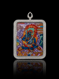 [Eight Guardians · Rooster Exclusive] Acalanatha Portable Thangka - Tibetan Pure Mineral Hand-painted with Tibetan Silver Frame