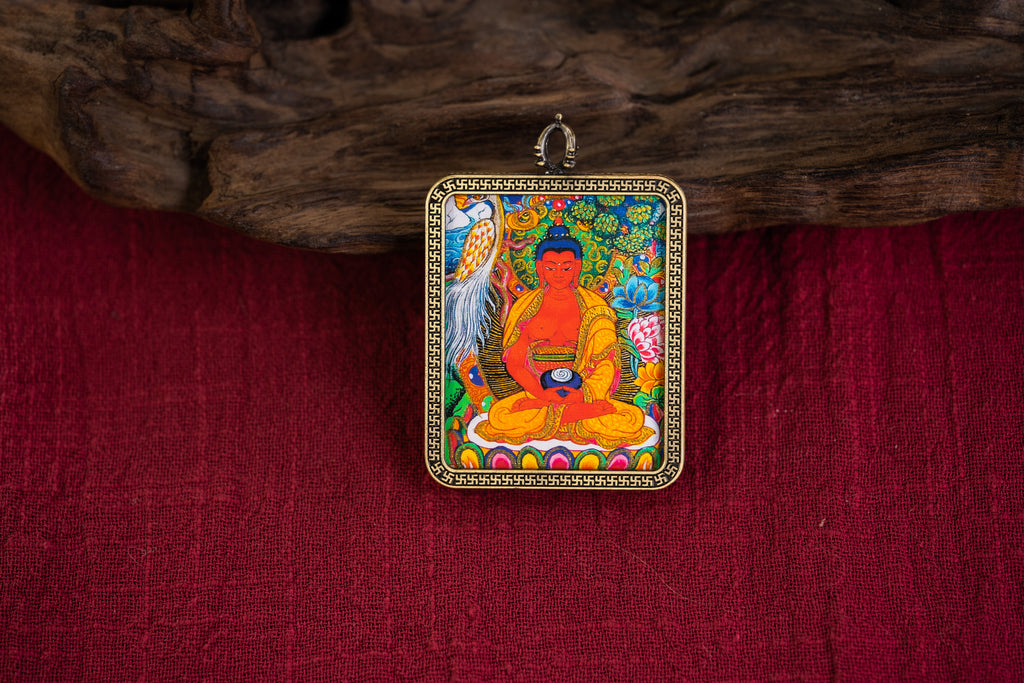 阿弥陀佛猪狗本命守护唐卡正面图 Amitabha portable thangka