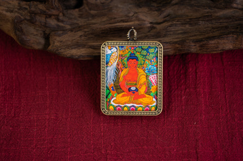 阿弥陀佛猪狗本命守护唐卡正面图 Amitabha portable thangka