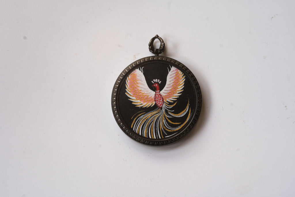 【八大守护·九紫离火系列】火凤凰 九紫离火黑金随身唐卡 · 纯手工矿物颜料