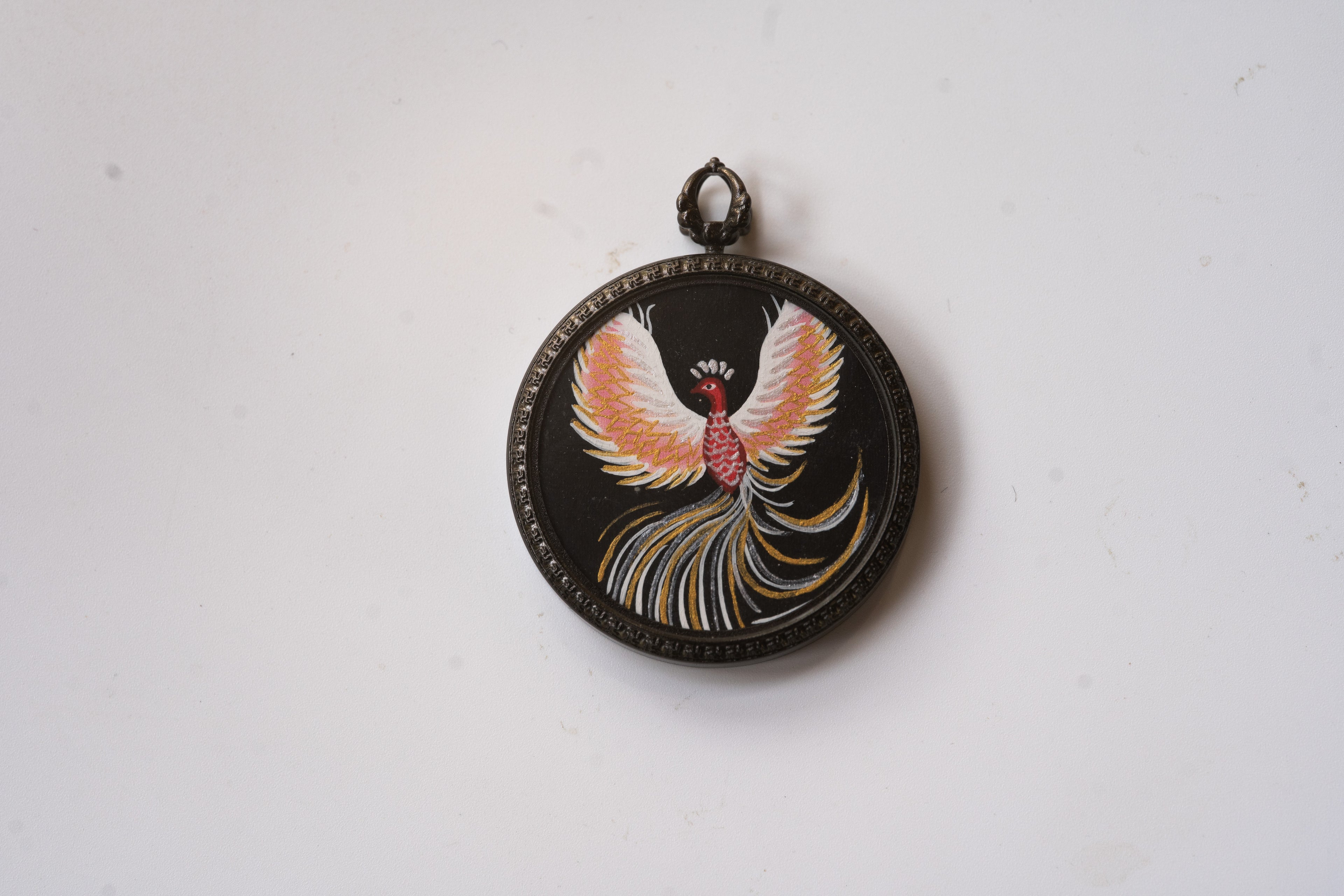 【八大守护·九紫离火系列】火凤凰 九紫离火黑金随身唐卡 · 纯手工矿物颜料