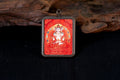 红唐大日如来黄财神双面随身唐卡正面图 Mahavairocana Yellow Jambhala thangka