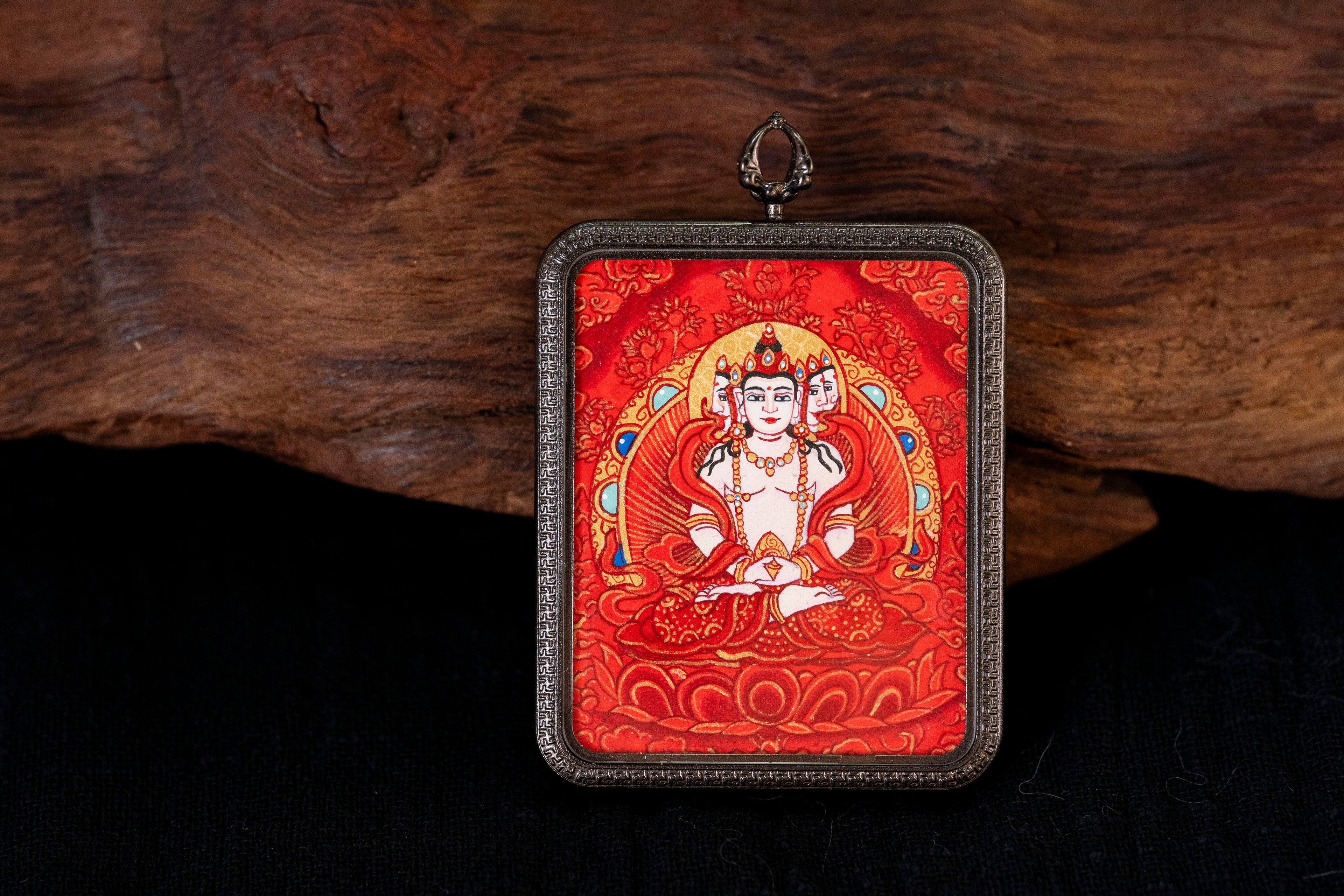 红唐大日如来 & 黄财神 双面随身唐卡 · 羊猴本命守护系列