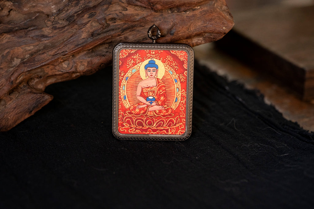 Red Amitābha & Yellow Jambhala Double-Sided Portable Thangka · Pig and Dog Zodiac Guardians Series
