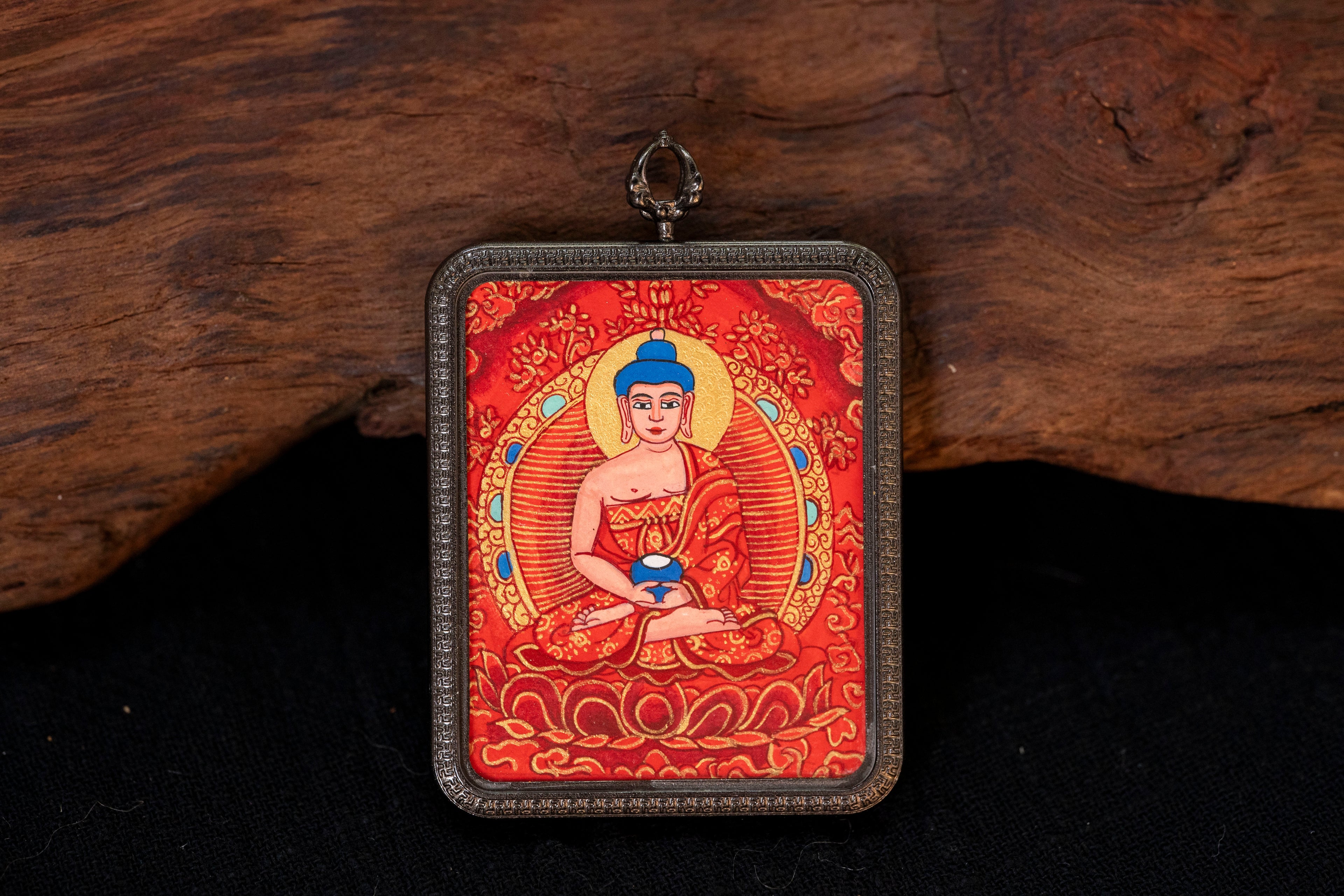 Red Amitābha & Yellow Jambhala Double-Sided Portable Thangka · Pig and Dog Zodiac Guardians Series