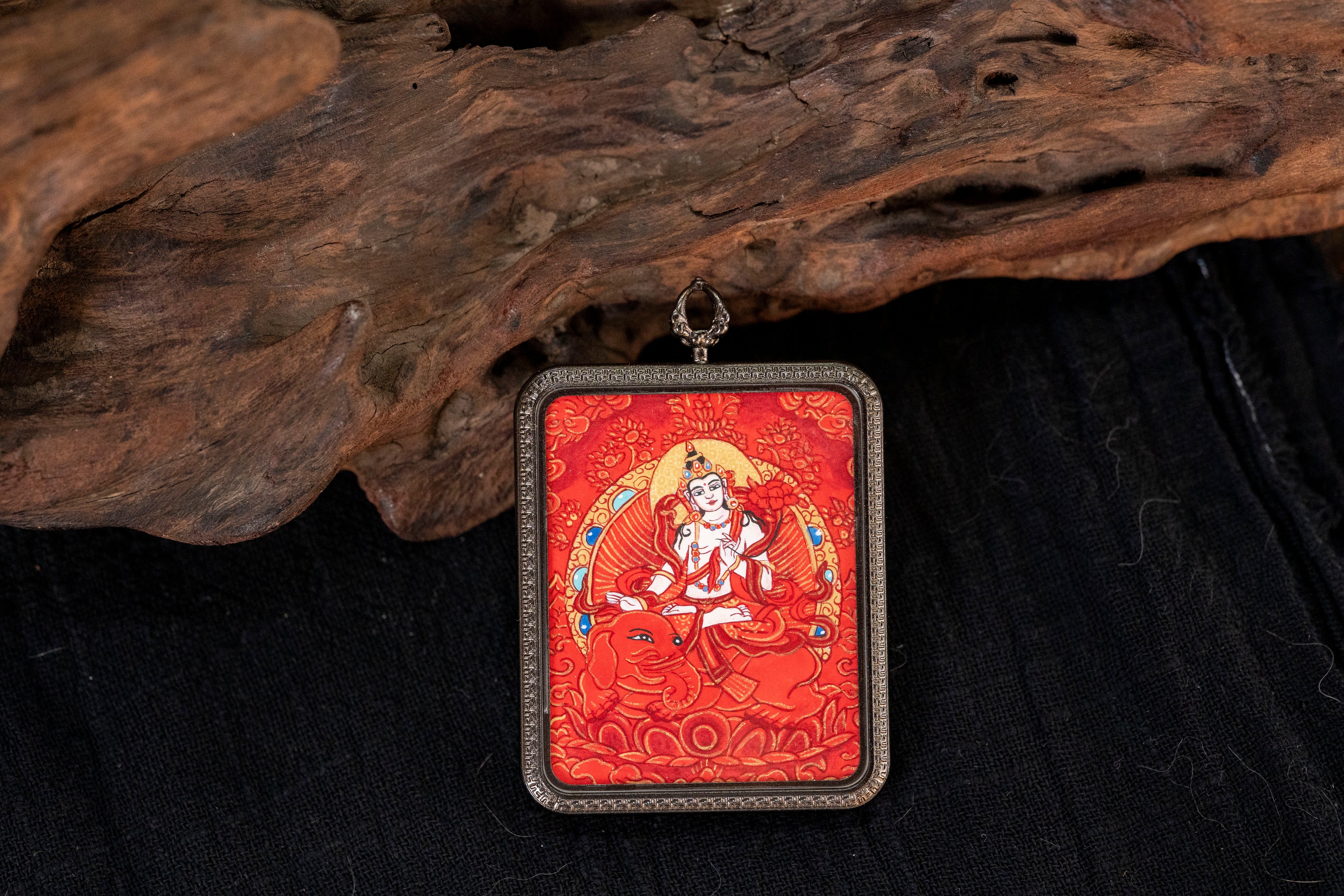 Samantabhadra & Yellow Jambhala Double-Sided Thangka, Dragon & Snake Zodiac｜普贤黄财神唐卡