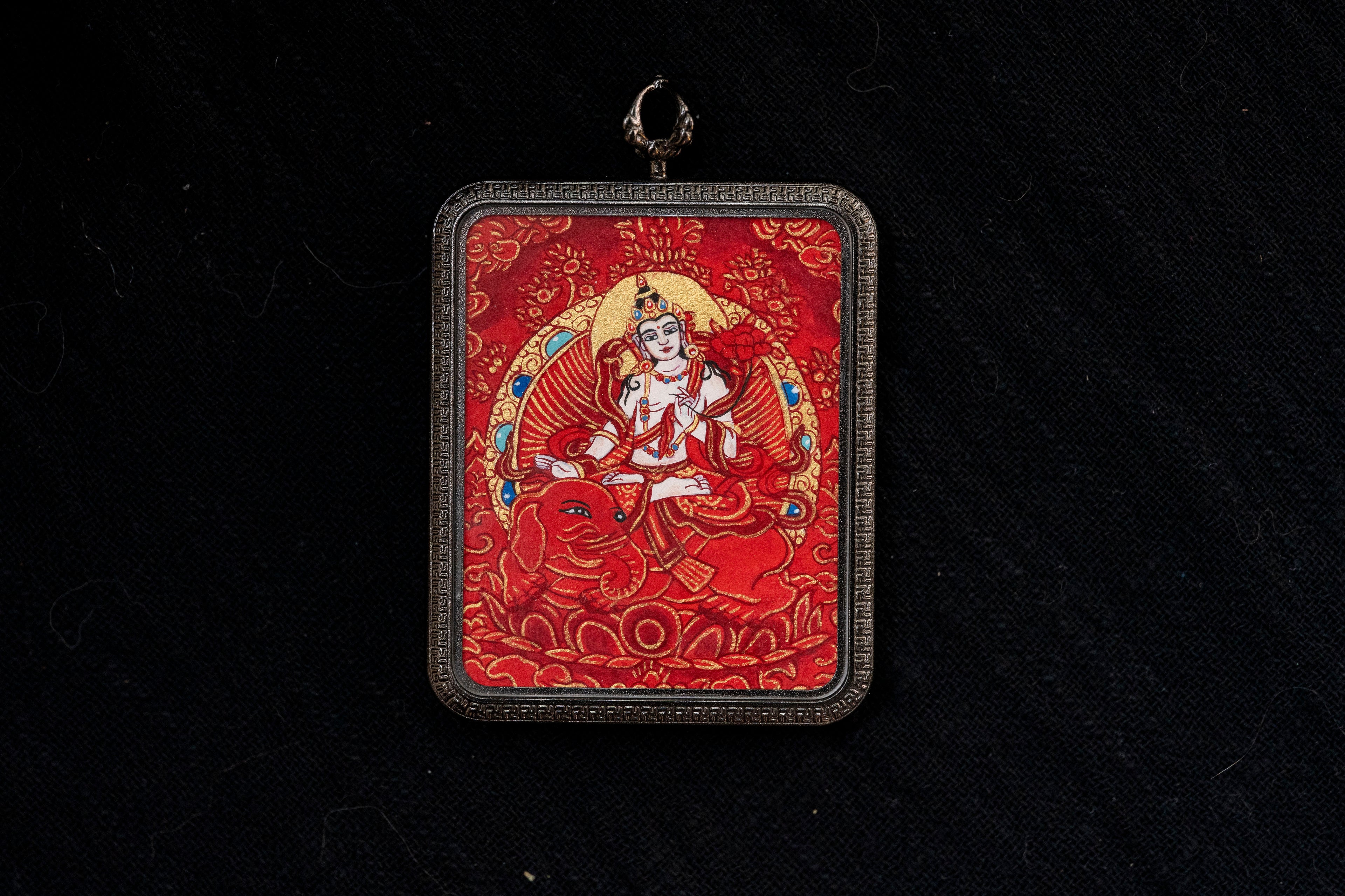 Samantabhadra & Yellow Jambhala Double-Sided Thangka, Dragon & Snake Zodiac｜普贤黄财神唐卡