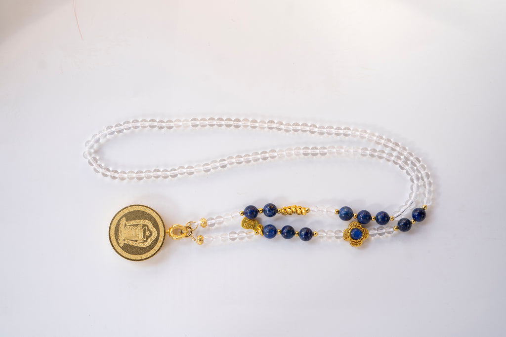 【八大守护·冈仁波齐系列】冈仁波齐圣山 蓝白双圈长链 · 纯手工矿物颜料随身唐卡