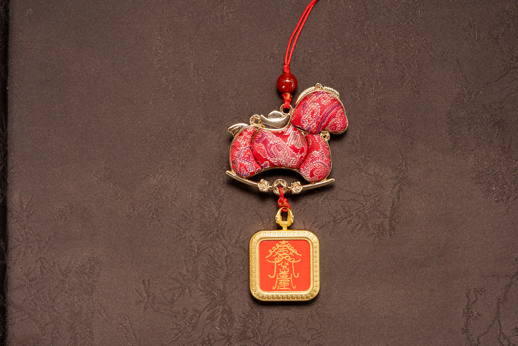 Year of the Horse Limited Edition | Peace on Horseback - Tibetan Red Horse Safety Charm (Car/Bag Ornament)