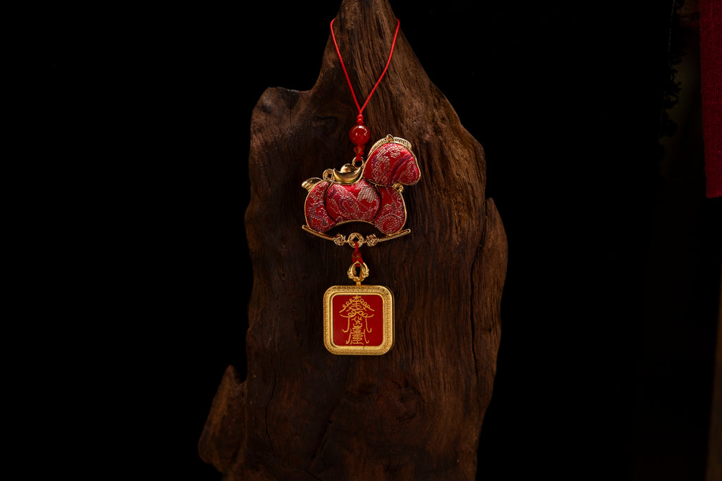 Year of the Horse Limited Edition | Peace on Horseback - Tibetan Red Horse Safety Charm (Car/Bag Ornament)