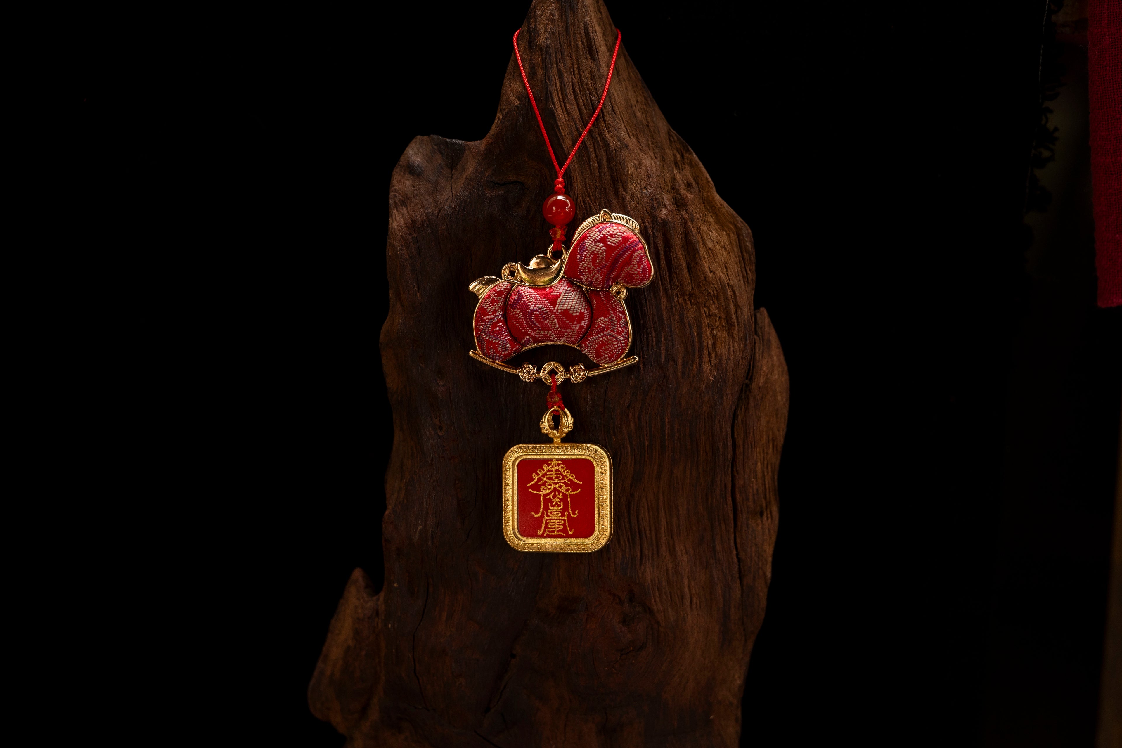 Year of the Horse Limited Edition | Peace on Horseback - Tibetan Red Horse Safety Charm (Car/Bag Ornament)
