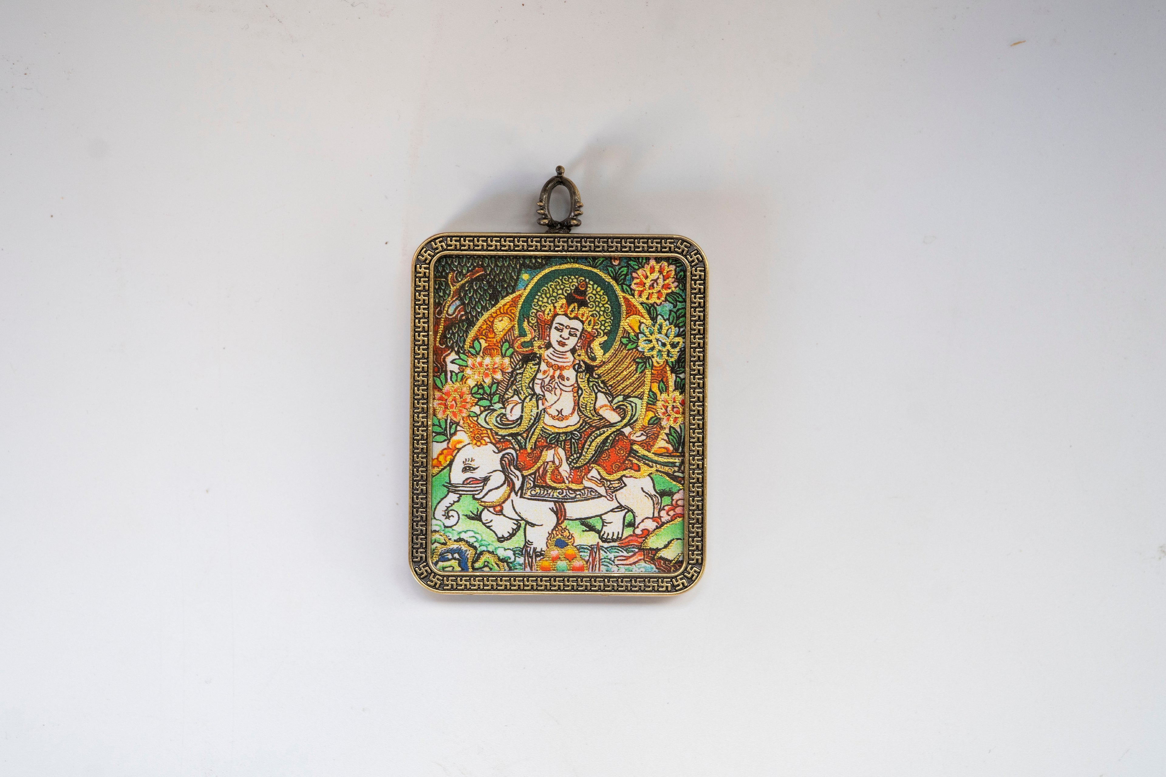 Eight Great Guardians · Dragon & Snake Series | Samantabhadra Bodhisattva Gold & Black Portable Thangka, Purely Handmade with Mineral Pigments, Tibetan Personal Guardian