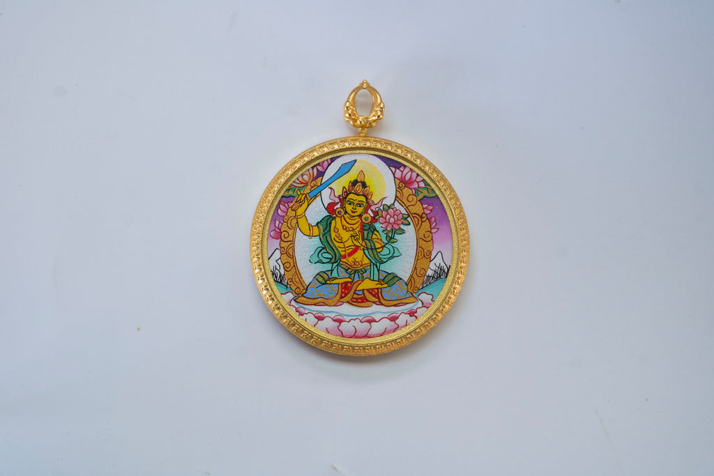 【八大守护·兔专属】文殊菩萨随身唐卡 藏传纯矿物手绘