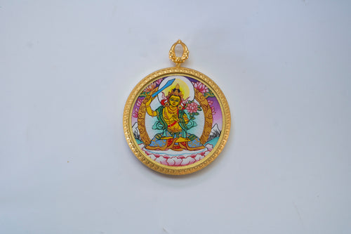 【八大守护·兔专属】文殊菩萨随身唐卡 藏传纯矿物手绘