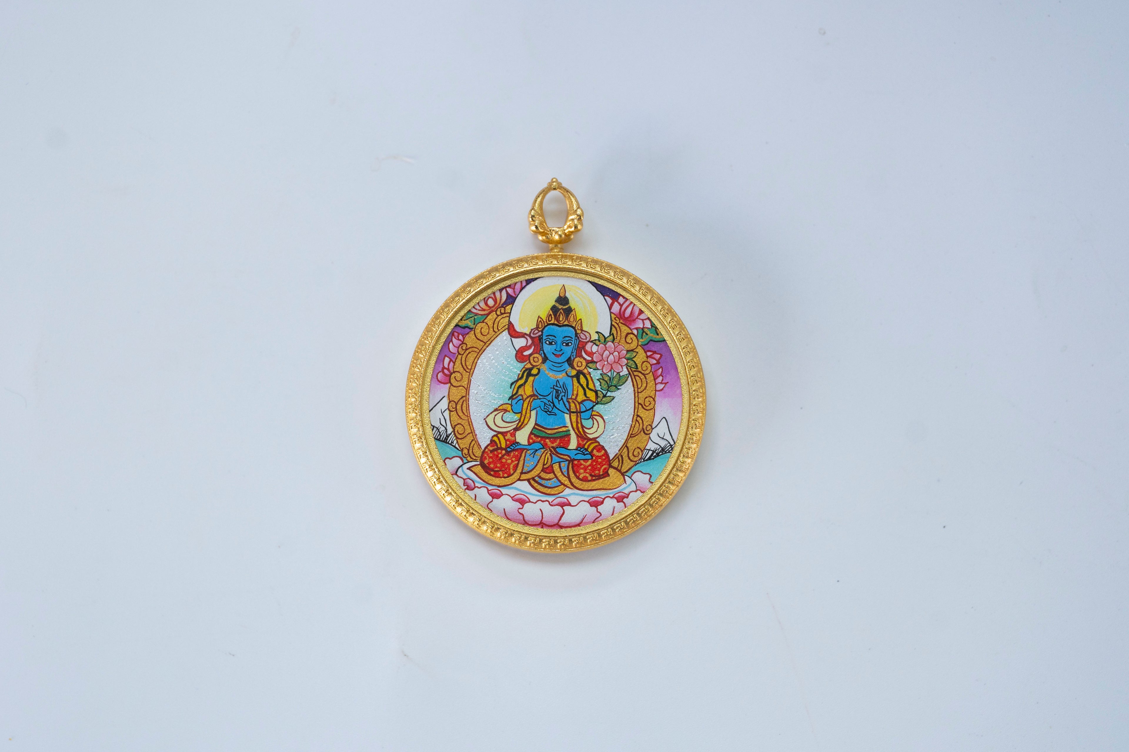 【八大守护·鼠专属】大势至菩萨随身唐卡 藏传纯矿物手绘