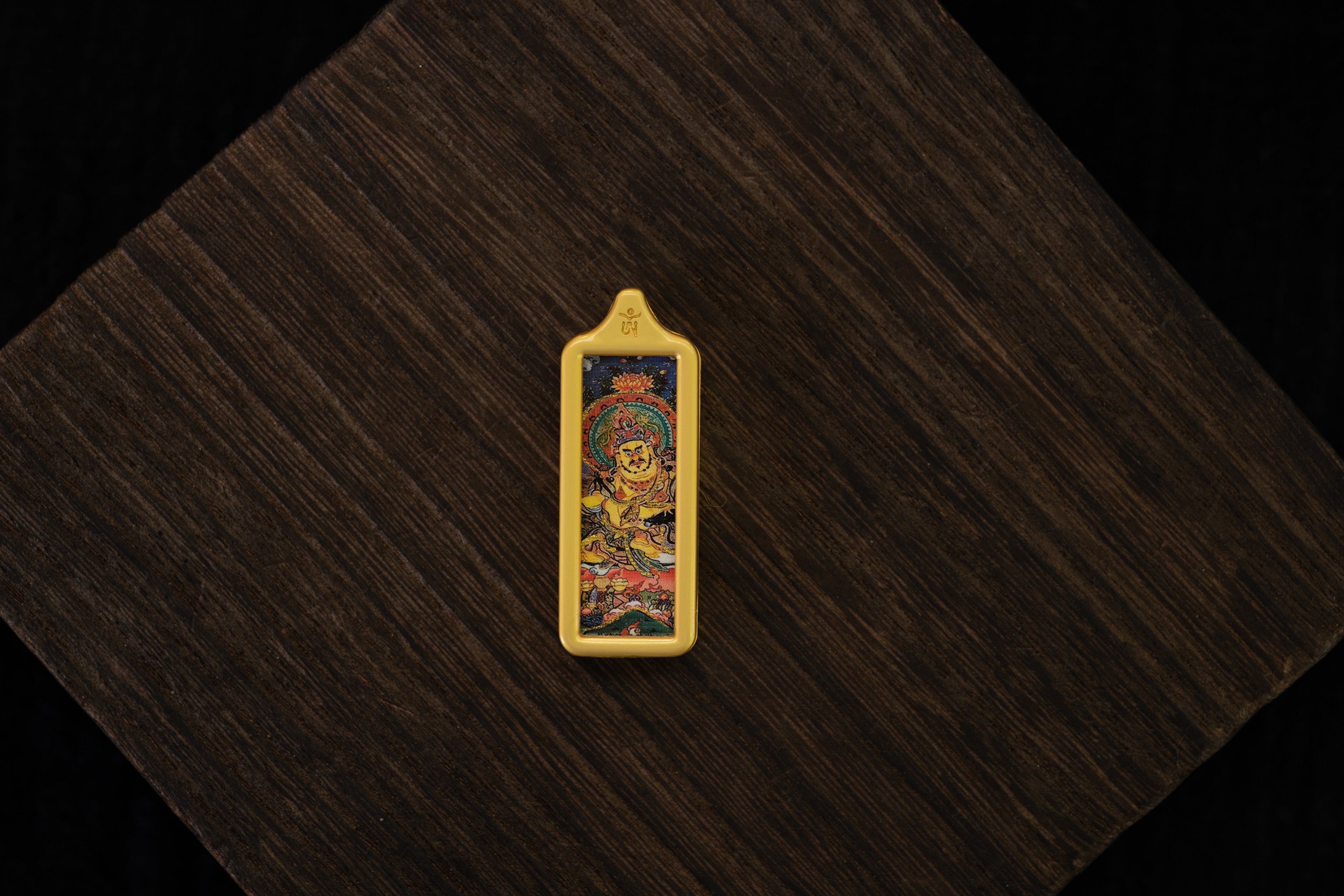 八大守护·护法系列 | 黄财神金色长条随身唐卡 纯手工矿物颜料 藏传慈悲财富护法