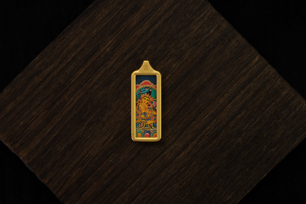 Eight Guardian Deities · Dharma Protectors Series | Manjushri Golden Vertical Portable Thangka Handmade Mineral Pigments Tibetan Wisdom Deity