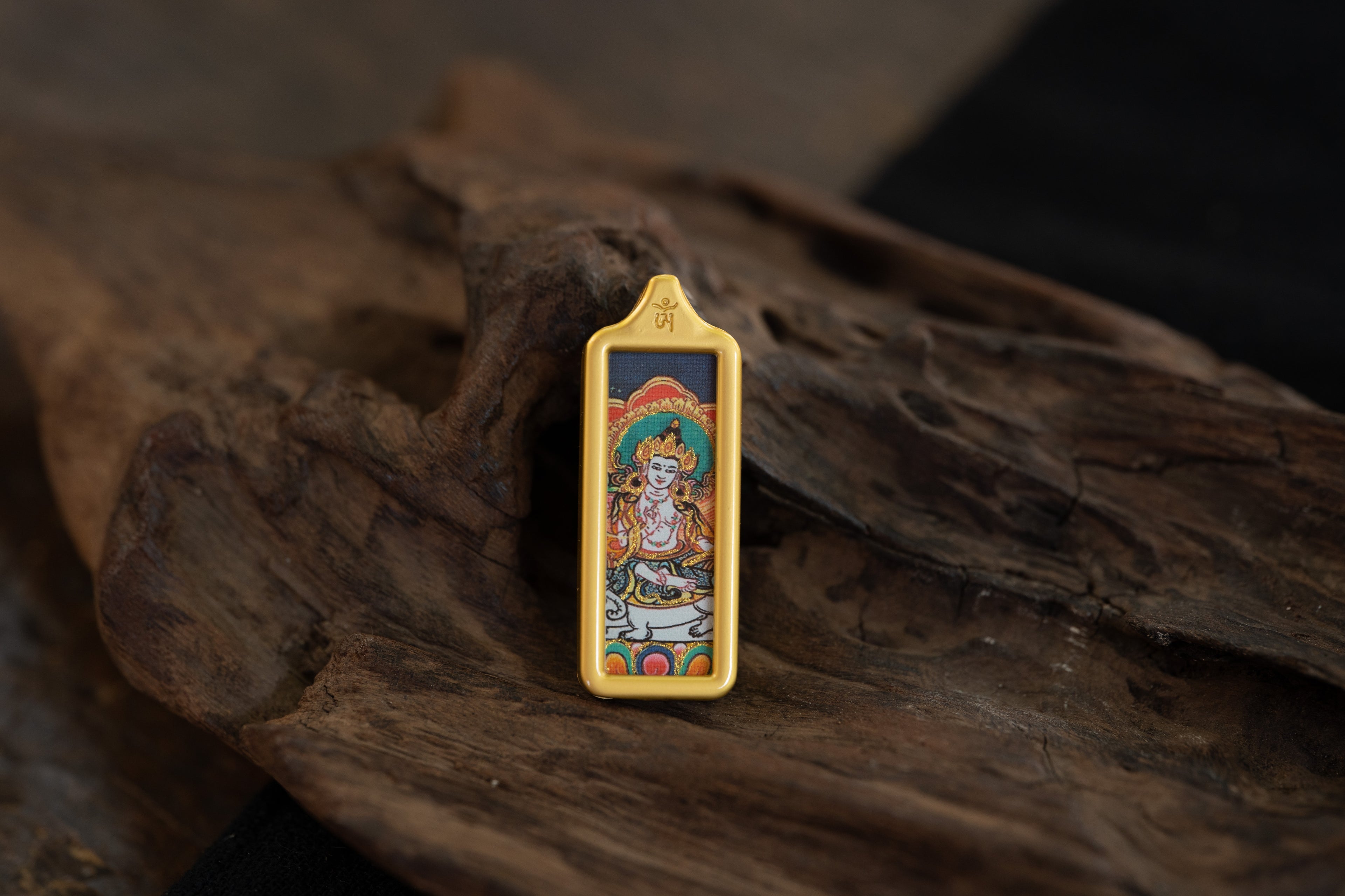 Eight Guardians · Dharma Protectors Series | Samantabhadra Bodhisattva Gold Long Portable Thangka - Purely Handmade with Mineral Pigments - Tibetan Mahayana Vow Deity