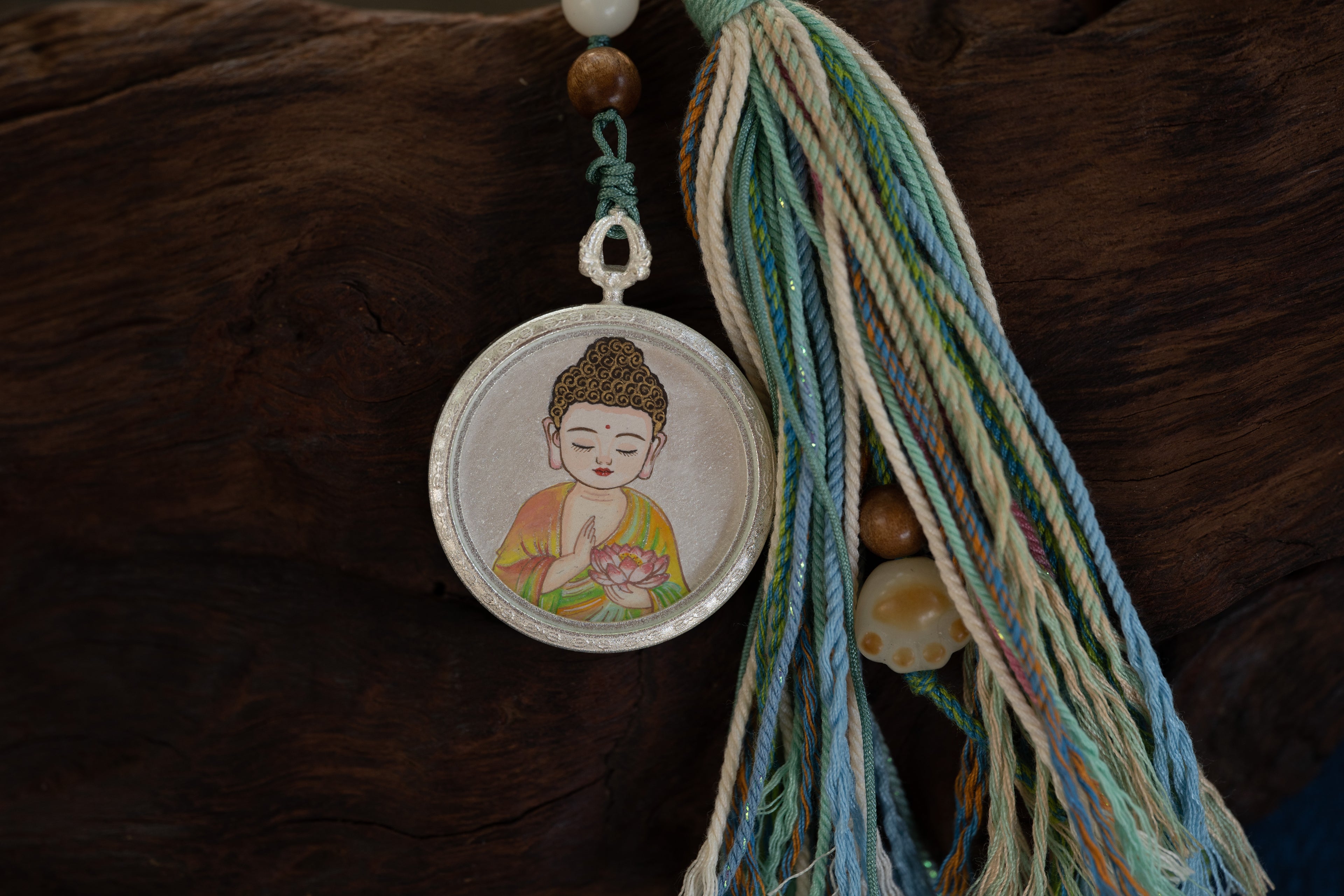 【八大守护·猪狗专属】阿弥陀佛随身唐卡 3×3cm 喜马拉雅纯矿物手绘