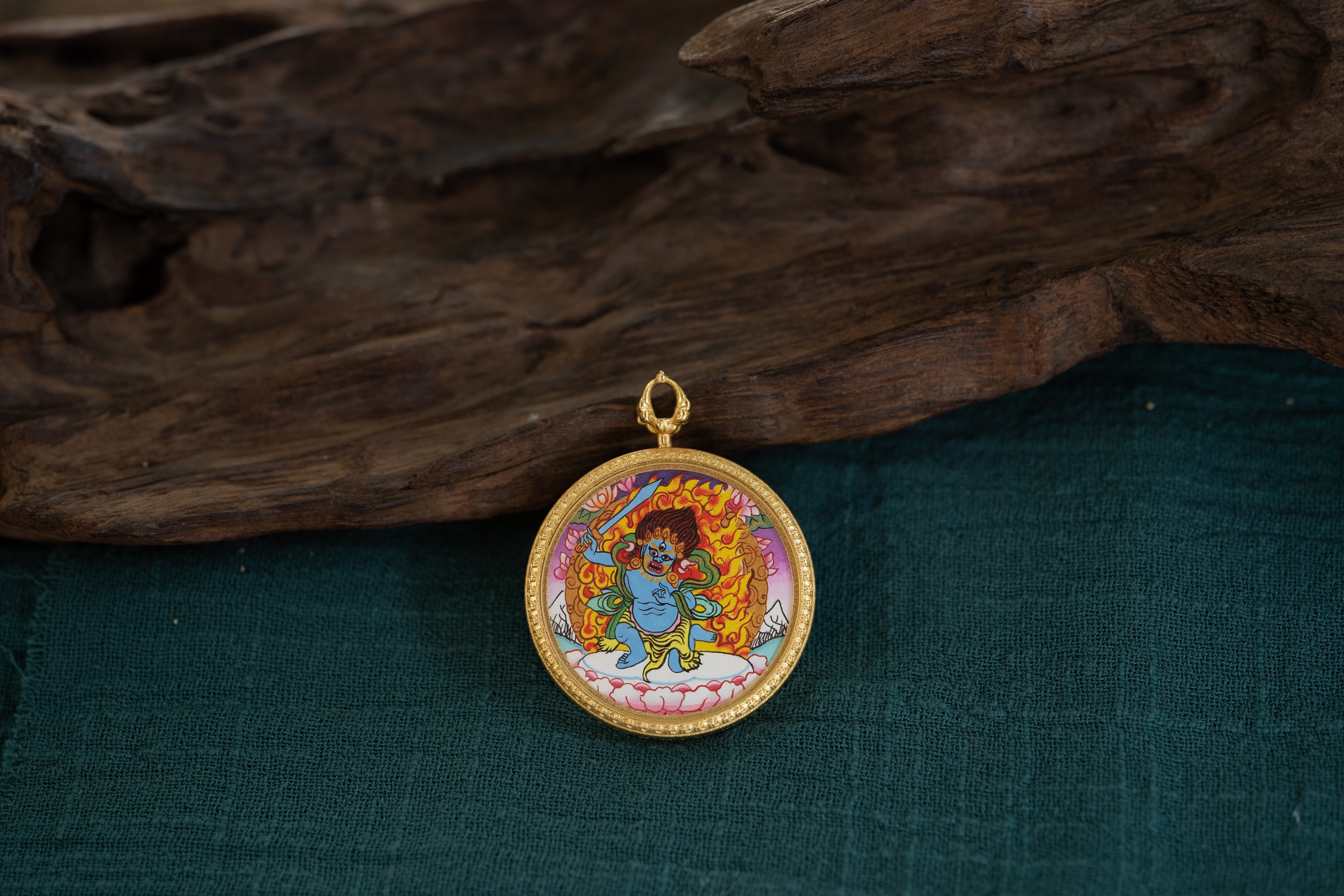 【八大守护·鸡专属】不动明王随身唐卡 藏传纯矿物手绘